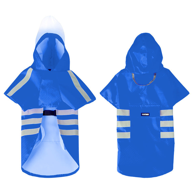 Impermeable para Perros Grandes – Poncho Reflectante con Capucha y Cierre Windproof