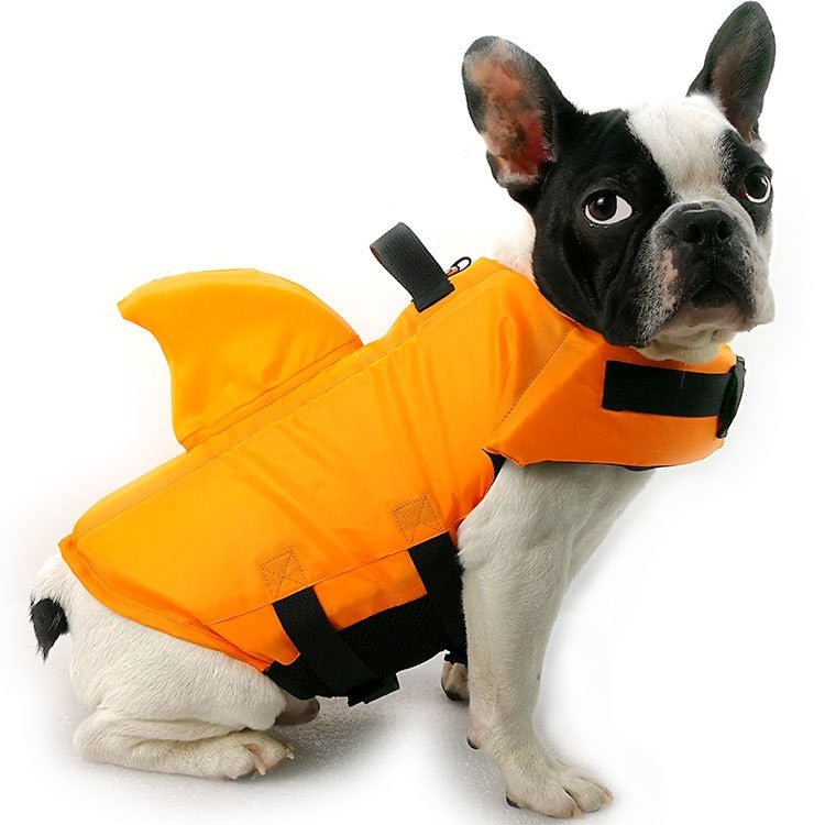 Chaleco salvavidas para perros – Seguridad en el agua con diseño tiburón para razas XS a XL