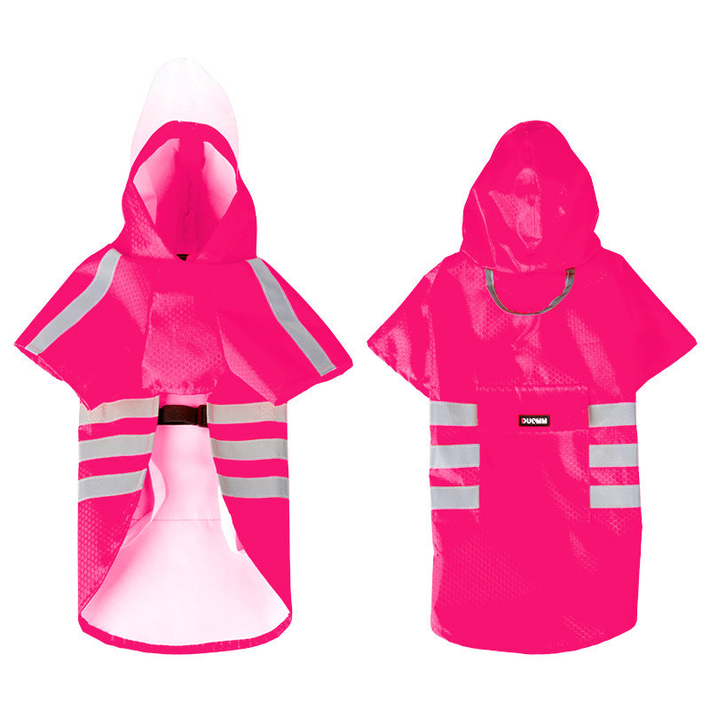 Impermeable para Perros Grandes – Poncho Reflectante con Capucha y Cierre Windproof