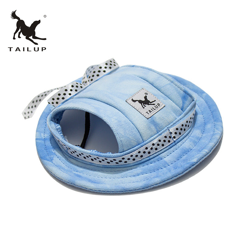 Gorro de sol para gatos y perros pequeños – Protección UV con diseño nube y cierre ajustable