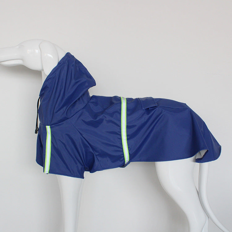 Impermeable para Perros Grandes – Poncho Reflectante con Capucha y Cierre Windproof