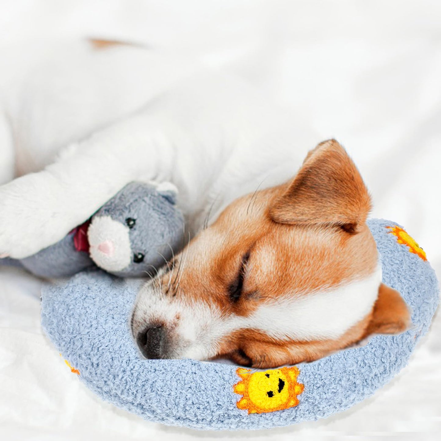 Almohada Luna de Peluche para Perros y Gatos Pequeños – Cojín Suave para el Descanso de tu Mascota