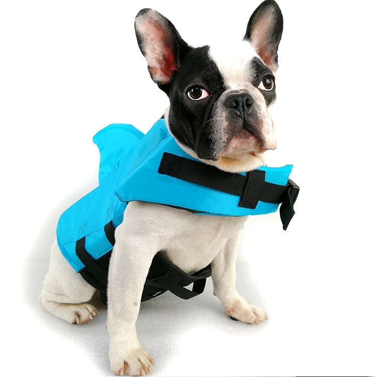 Chaleco salvavidas para perros – Seguridad en el agua con diseño tiburón para razas XS a XL