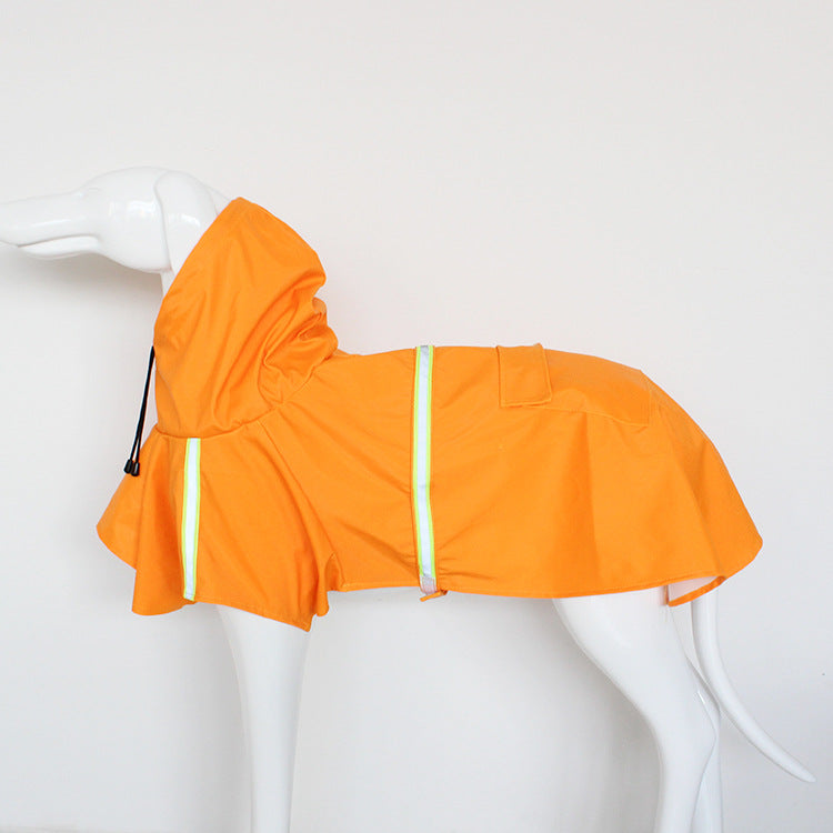 Impermeable para Perros Grandes – Poncho Reflectante con Capucha y Cierre Windproof