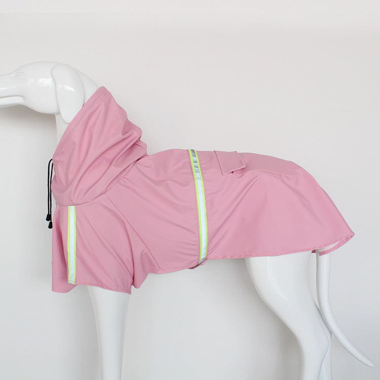 Impermeable para Perros Grandes – Poncho Reflectante con Capucha y Cierre Windproof