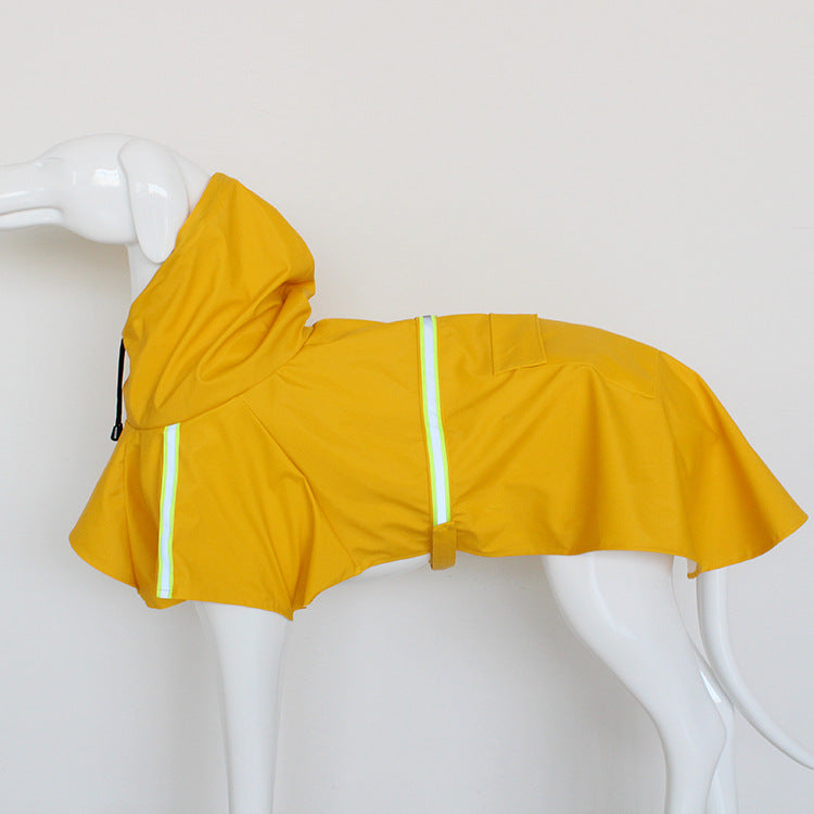 Impermeable para Perros Grandes – Poncho Reflectante con Capucha y Cierre Windproof